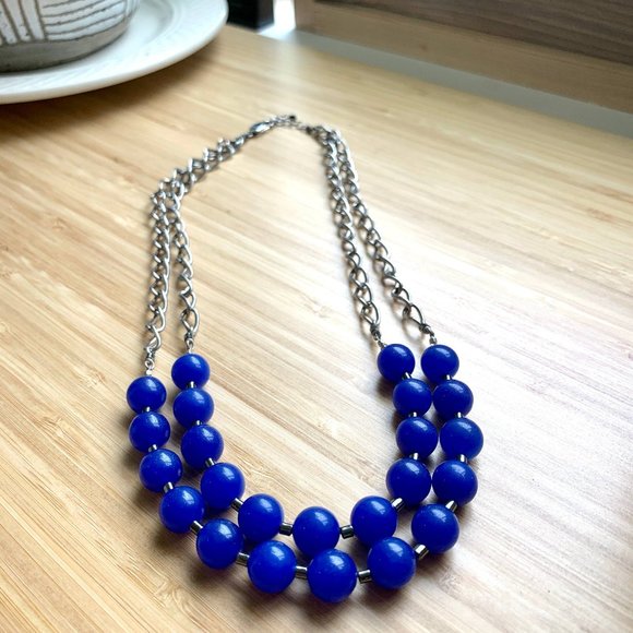 Blue jade & hematite necklace - Picture 1 of 5